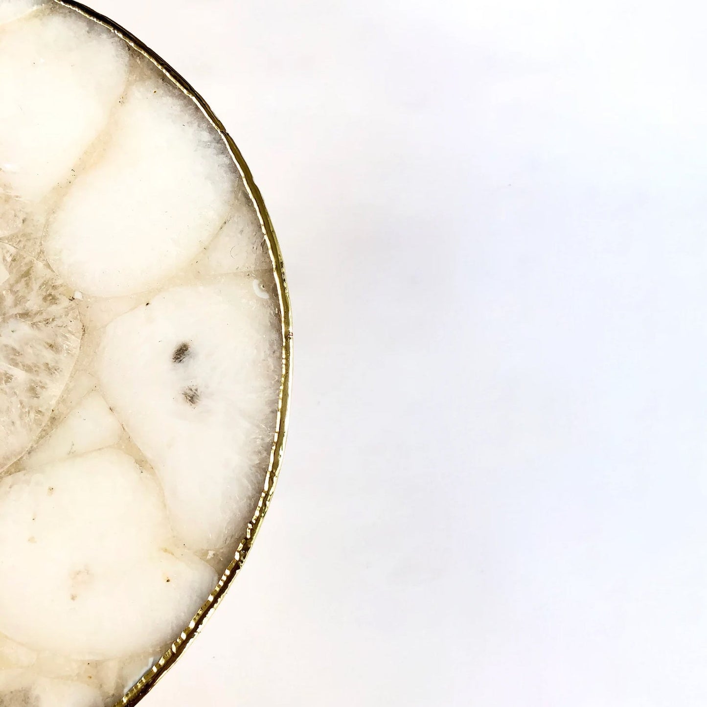 White Crystal Agate Cake Stand/Centrepiece/Display Stand/Tray 10" Round